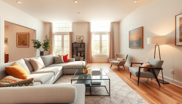 L shaped living room