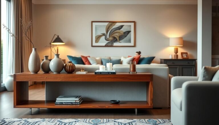 behind couch console table ideas